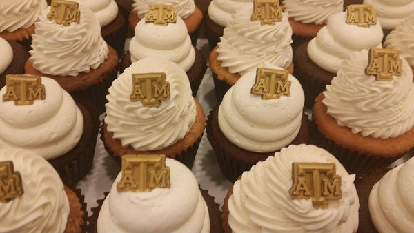 Chocolate Texas A&M Block ATM Cupcake Toppers (One Dozen)