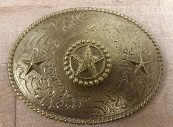 Chocolate Western Belt Buckle - Texas Star