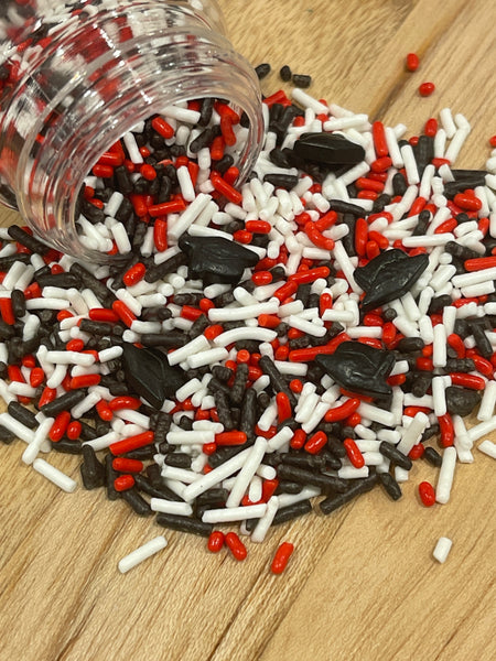 Red, Black and White Graduation Sprinkle Medley