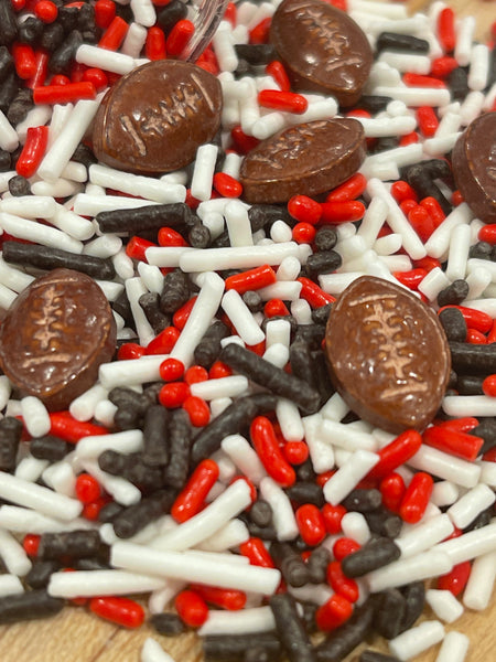 Red, Black and White Football Sprinkle Medley