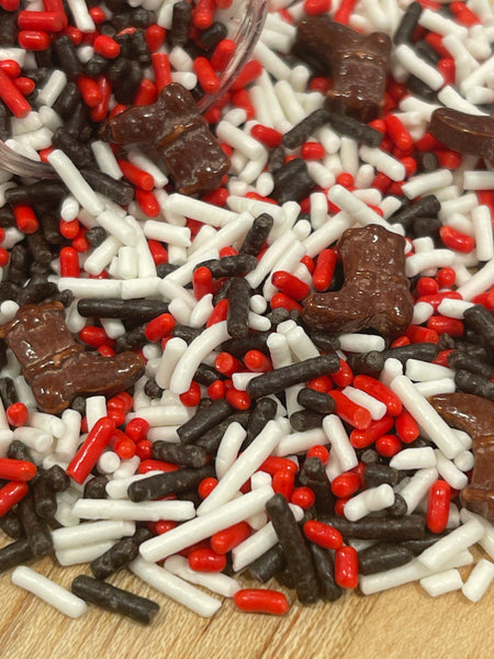 Red, Black and White Boot Sprinkle Medley